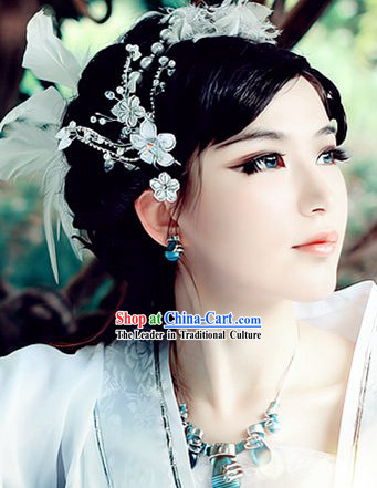 Ancient Chinese White Flower Hair 