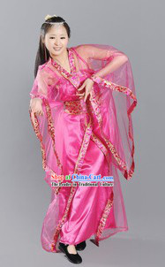 Pink Ancient Chinese Style Stage Performance Dance Costumes