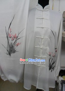 Traditional Chinese White Silk Orchid Martial Arts Uniforms