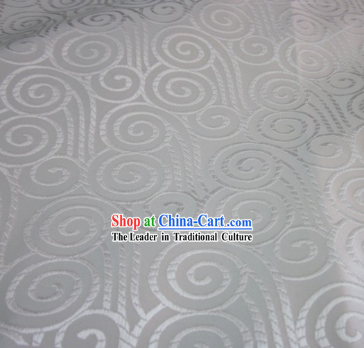 Pure White Chinese Auspicious Cloud Tibet Clothing Fabric