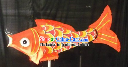 Traditional Yellow Chinese New Year Fish Carp Lantern for Display or Performance