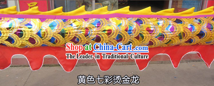 Traditional Chinese Rainbow Dragon Dance Costume for Nine or Ten People