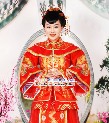 Chinese Classical Wedding Blouse and Skirt Complete Set for Women