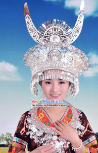Traditional Hmong Miao Silver Hat for Women