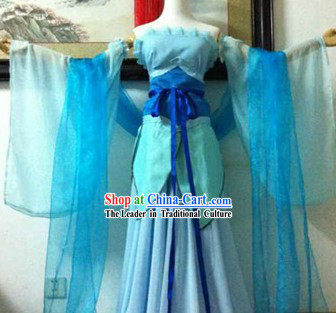 Ancient Chinese Blue Cosplay Costumes for Women