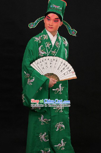 Shui Hu Xi Menqing Playboy Butterfly Embroidered Costumes and Hat for Men