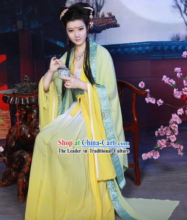 Traditional Chinese Tea Ceremony Shop Waitress Costume for Women