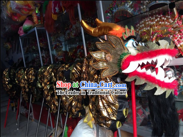 Top Beijing Black Dragon Dance Costume Complete Set