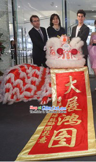 White and Red Fut San Southern Lion Dance Prop Complete Set