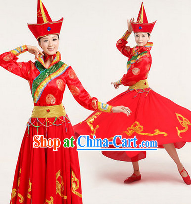Professional Chinese Mongolian Dancewear Complete Set for Women