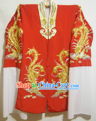 Chinese Red Phoenix Embroidery Wedding Clothes