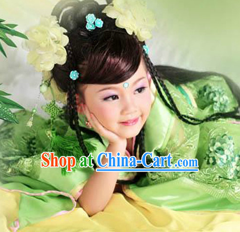 Ancient Royal Family Cute Kids Clothes and Headwear Complete Set