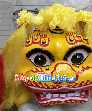 Yellow Face Smiling Beijing Lion Dance Head