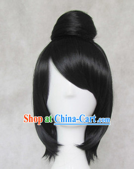 Traditional Chinese Black Wig for Men