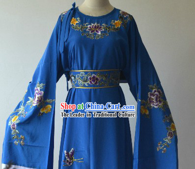 Round Collar Peking Opera Embroidered Flower Yong Men Dress