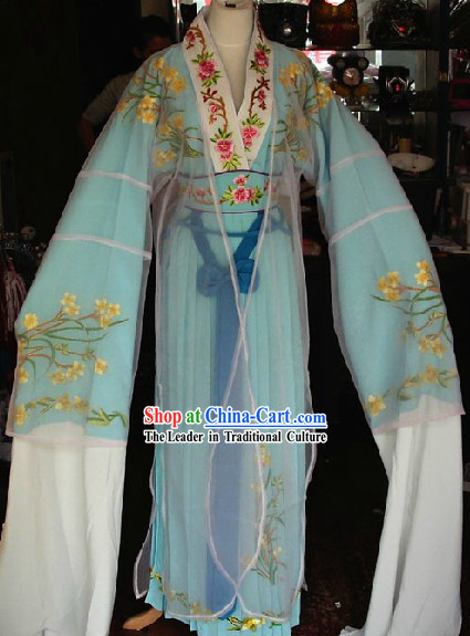 Ancient Chinese Opera Group Dance Costumes and Hat for Kids