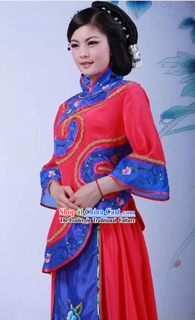 Traditional Chinese High Collar Yangge Dance Costume for Women