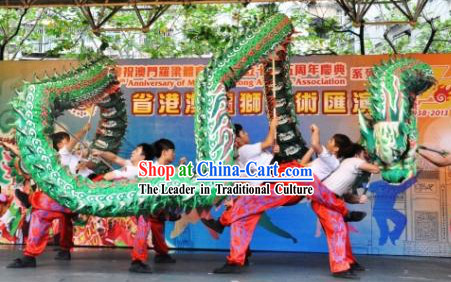 Top Green Luminous Dragon Dance Costume Full Set