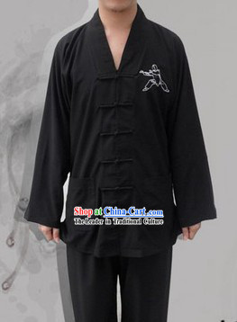 Classic Black Cotton Mandarin Chinese Wu Shu Uniform