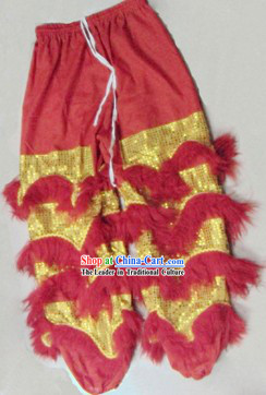 Red Wool Chinese Lion Dance Pants