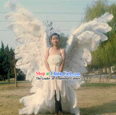 Super Big White Long Angel Wings Stage Performance Props