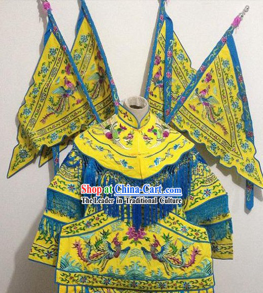 Traditional Chinese Tao Ma Tan Female Warrior Role Armor Costume