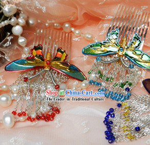 Ancient Chinese Female Butterfly Hair Accessories and Earrings