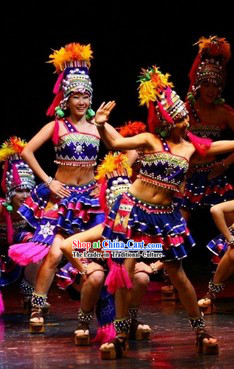 Ethnic Dance Costumes and Hat Complete Set