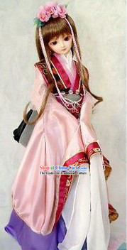 Chinese COS Ancient Costumes and Headdress Complete Set