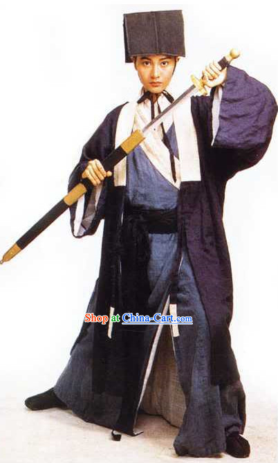 Xiao Ao Jiang Hu Yue Lingshan Swordman Clothes and Hat Complete Set