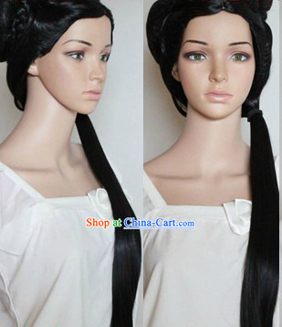 Ancient Chinese Style Cosplay Long Black Wig for Women