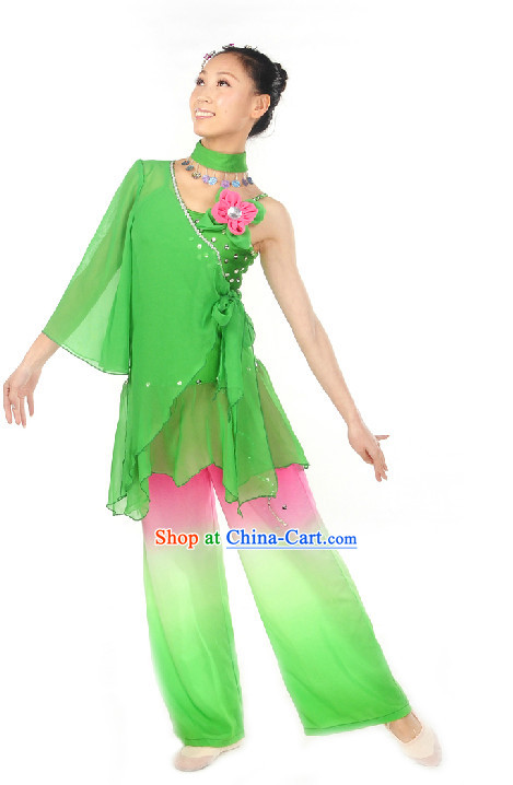 Professional Stage Performance Lotus Dancing Costumes Complete Set