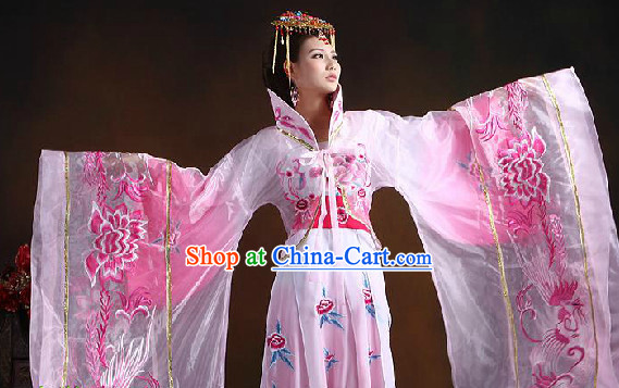 Ancient Chinese Empress Embroidered Clothes and Hair Accessories