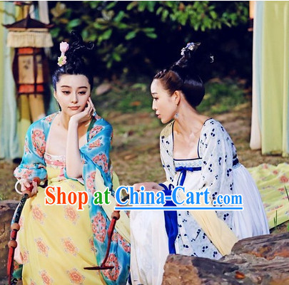 Ancient Chinese Beauty Costume and Headpieces 2 Sets