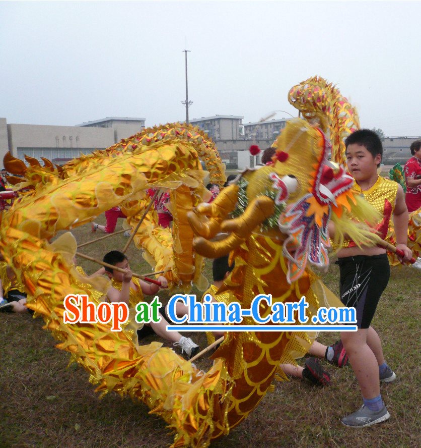 Gold Chinese Customs Dragon Costume for 6 Children
