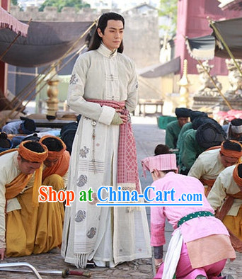 Classic Chinese White Hanfu Clothes for Men