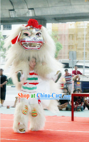 White Long Yak Fur Lion Costume Complete Set