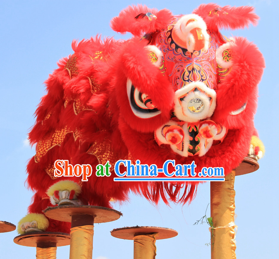 Top Red Southern Fo Shan Lion Dance Equipments Complete Set