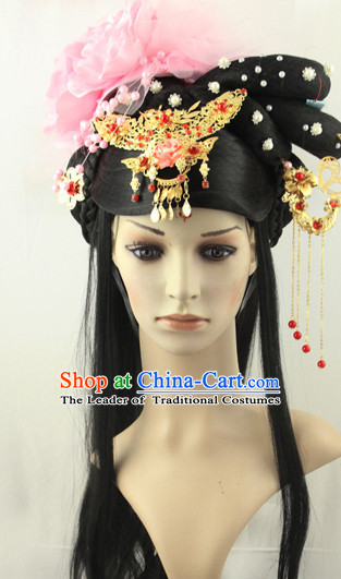 Ancient Chinese Fairy Black Wigs and Hairpieces Hair Jewelry