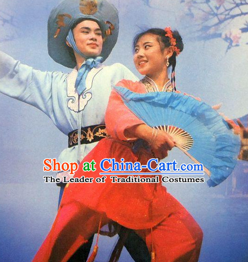 Chinese Opera Peking Opera Cantonese Opera Ancient Chinese Wedding Couple Costumes and Hair Accessories Complete Set