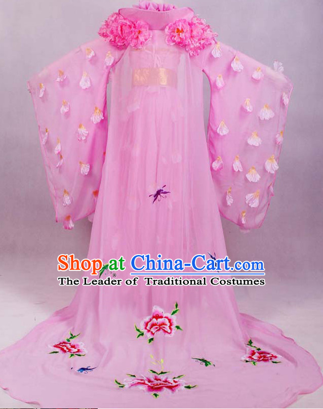 Chinese Ancient Empress Pink Wedding Dresses online Designer Halloween Costume Wedding Gowns Dance Costumes Cosplay and Hair Jewelry Complete Set