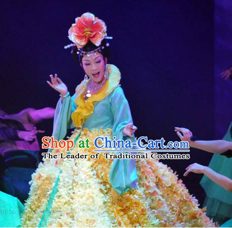 Chinese Ancient Flower Empress Costumes online Designer Halloween Costume Wedding Gowns Dance Costumes Cosplay