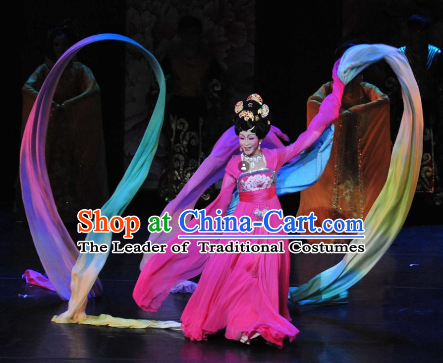 Pure Silk 12 Meters Long Color Transition Dance Ribbon
