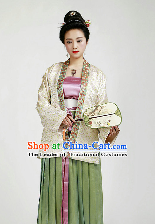 Chinese Ancient Female Halloween Costumes and Hair Jewelry for Women