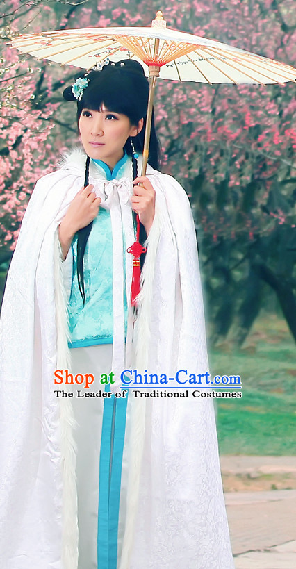 Asian Chinese Lady Clothing and Headpieces Halloween Costume Complete Set