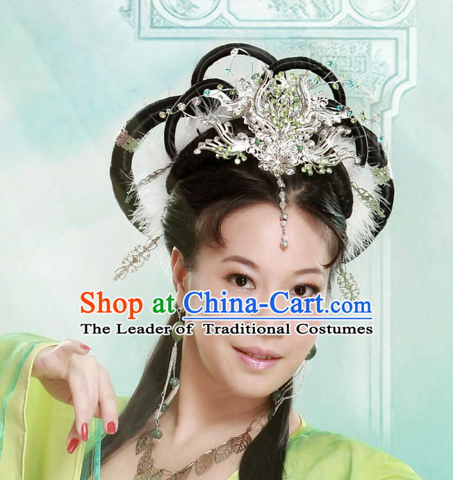 Chinese Ancient Chang Er Wigs Hairpieces Hair Accessories Hair Pieces