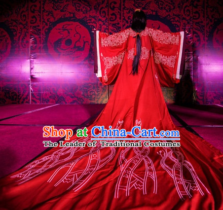 Western Zhou Dynasty Wedding Dress Clothing Clothes Garment and Hair Accessories for Women