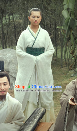 Chinese Costume Chinese Costumes National Garment Outfit Clothing Clothes Ancient Jin Dynasty Maid Servant Costume for Women