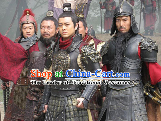 Chinese Tang Dynasty Costumes Most Famous General Wei Chi Gong Body Armor Costume Complete Set for Men