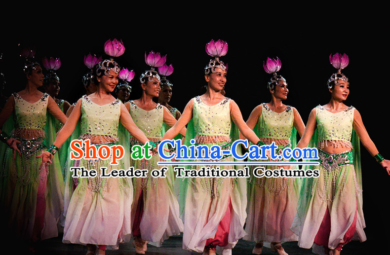 Chinese Folk Classic Lantern Dance Costumes Complete Set for Women